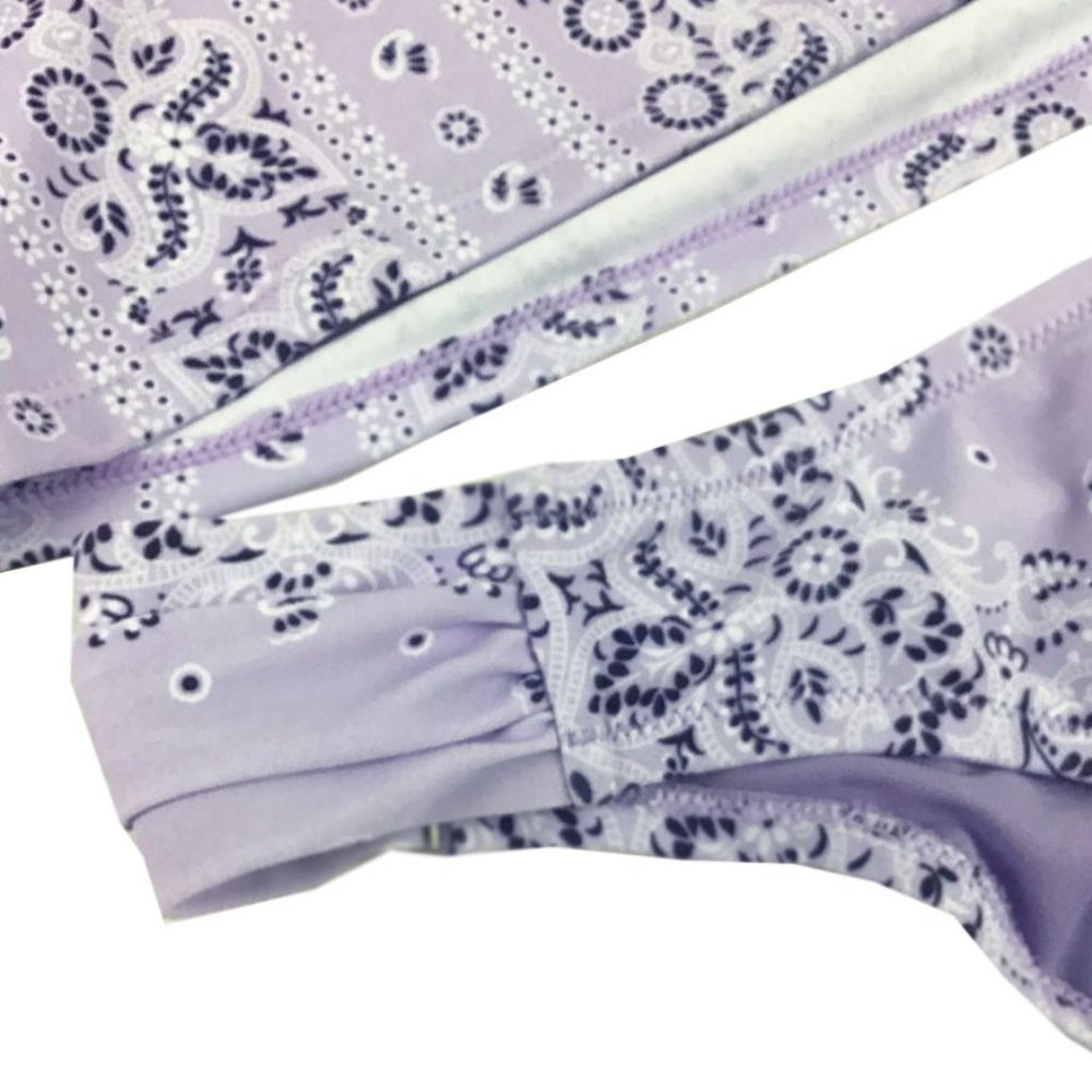 Jessica Simpson Lavender Purple Bandana Halter Top Tankini Small - Picture 5 of 10